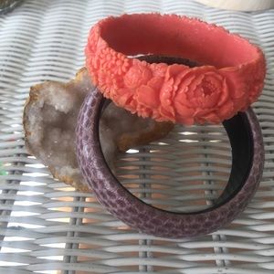 Plastic Bundle of Bracelets Vintage Retro Jewelry